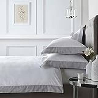 Appletree Appletree White Oxford Edge 200 Thread Count 100% Cotton Duvet Cover Set