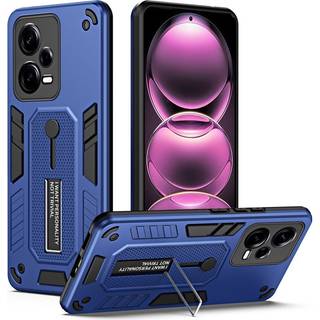 Xiaomi Redmi Note 12 Pro (5G) Håndværker Bagside Cover m. Kickstand & Silikone Finger Ring - Blå