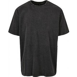 Build Your Brand BY189 Acid Washed Heavy Oversize Tee Black S