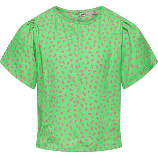 Kids Only Summer Green/w. Sugar Plum Geo Hearts Printet Top - Str. 11y 146cm