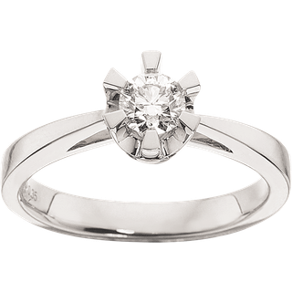 Prinsesse Ring i 14kt. hvidguld m. 0,35ct. diamant