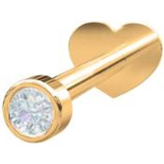 Piercing smykker - 2,5 mm Pierce52 labret piercing i 14kt guld m 0,06ct