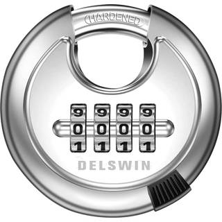 Delswin 4 -cifret kombinationslås med hærdet stålkakelkombo hængelås til skure gymnastikopbevaringsenhed og hegn (1 stk)