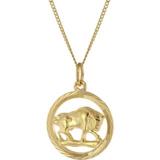 trendor 41980-05 Halskette mit Stier Sternzeichen 333 Gold Ø 16 mm