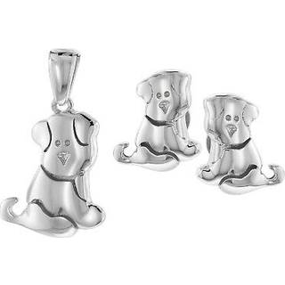 trendor 75597 Schmuck-Set Anhänger + Ohrringe Hund Silber 925