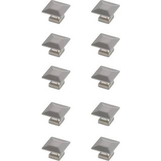 Cecil 1.3 """" b?rstet nikkel firkantet knob multipack (s?t af 10)