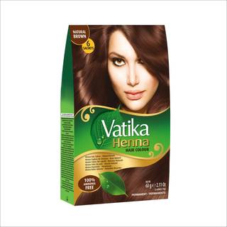 Dabur Vatika henna h?rfarve - henna h?rfarve henna h?rfarve og balsam nul ammoniak henna for st?rkt og skinnende h?r 100% gr? d?kning 6 poser x 1