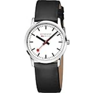 Mondaine Simply Elegant Quartz White Dial Black Leather Strap Unisex Watch A400.30351.12SBB