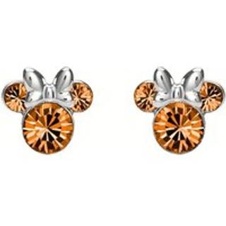 Disney Silver Minnie Orange Crystal Birthstone Stud Earrings - November - F6785