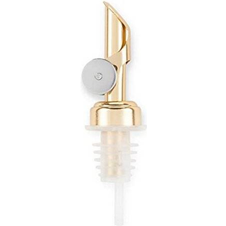 Ægte glidevægtede hælder med selvlukningsfunktion til spiritusvinolier eller eddike rustfrit stål sæt med 2 guld