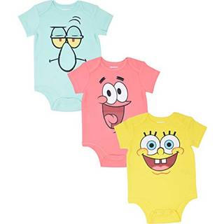 SpongeBob Squarepants Patrick Squidward sp?dbarn Baby Boys 3 Pack Short Sleeve Bodysuits 12 m?neder