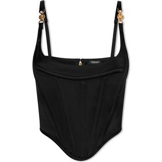 Versace Medusa &#39;95 embellished satin bustier - black - M