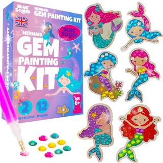 Blue Squid Diamond Art Kits til børn - Fun Diy Gem Art Diamond Art til Kids Jewel Art - Creative 5D Gem Maleri Art & Craft Kit til børn - Diamond