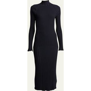 Proenza Schouler Carmen ribbed-knit high-neck midi dress - blue - M