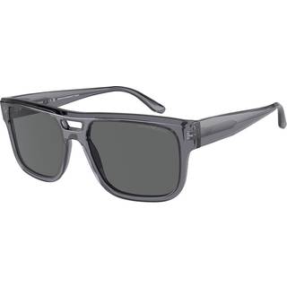 Emporio Armani EA4197F Asian Fit 502987 57 Solbriller Mænd Grå - Transparent Grey - 57mm