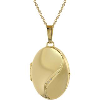trendor 39660 Halskette mit Medaillon-Anhänger Silber 925 gold plattiert