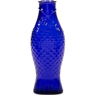 Serax - Bottle 1L Fish&Fish L10,6 X W7,5 X H29 cm Cobalt Blue - Glaskander - Paola Navone - Glas