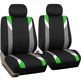 FH Group Front Set Cloth Car Seat Covers til lav ryg bilsæder med aftagelig nakkestøtte Universal Fit Airbag Kompatibelt sædet til SUV Sedan Van