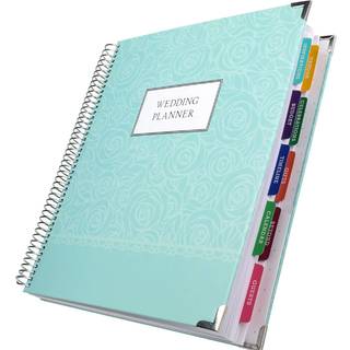 Global trykte produkter Bryllupsplanl?gger 9x11 Hardcover Organizer Bookmark Planning Stickers Visitkortholder og lommemapper