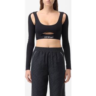 Off-White Logo cutout cropped top - black - XS