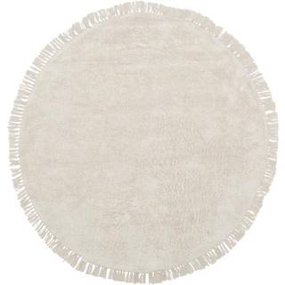 Rund bomuldstæppe Daya med frynser, håndtuftet