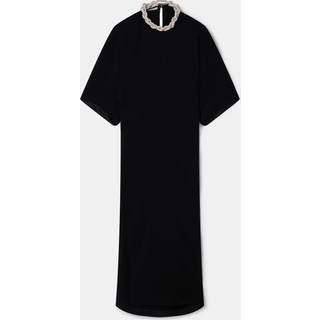 Stella McCartney - Falabella Crystal Chain Maxi Dress, Woman, Black, Size: 36