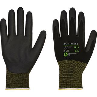 AP10 - NPR15 skumnitril bambus handske - 12 par - Sort (Størrelse: X-Large)