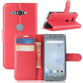 Sony Xperia XZ2 Compact litchi tekstur PU læder flip etui - Rød
