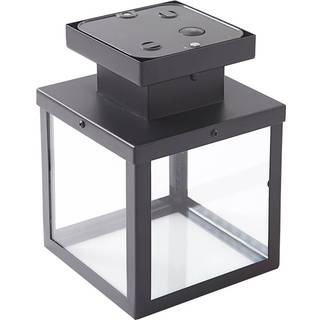 Lindby udendørs væglampe Ilana, sort, sensor, IP44, E27