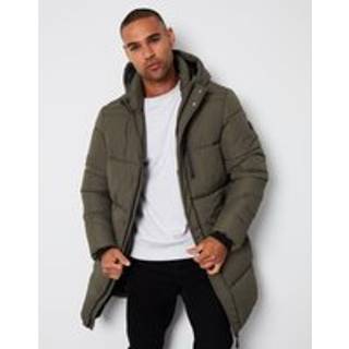 Threadbare Threadbare Khaki Showerproof Hooded Waterproof Longline Puffer Coat