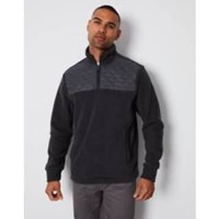 Threadbare Threadbare Grey Quarter Zip Quilted Fleece Jumper