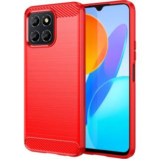 Honor 70 Lite Brushed Carbon Bagside Cover - Rød