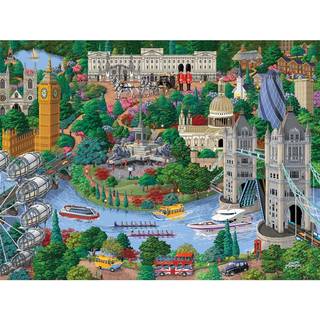 Bit og stykker - 1000 stykker puslespil til voksne - London City View - 1000 PC England Jigsaw af kunstneren Joseph Burgess