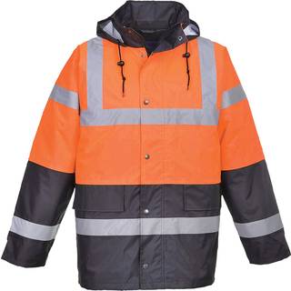 Hi-Vis 2-farvet trafikjakke - Orange (Størrelse: XS)