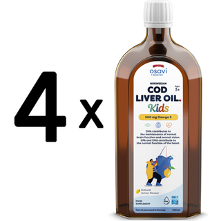 Norsk torskeleverolie til børn, 500mg Omega 3 (Citron) - 500 ml