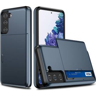 Samsung Galaxy S21 Hybrid Håndværker Cover m. Kortholder- Mørkeblå