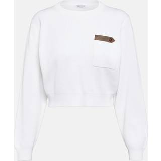 Brunello Cucinelli Cotton jersey cropped sweater - white - XL