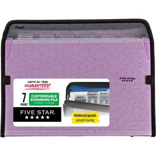 Femstjernet 7 Pocket Expanding File Organizer Plastic Exultable File Mapper med tilpassede faner & Clear Cover indeholder 11 """" X 8-1/2 """" Lynl?s