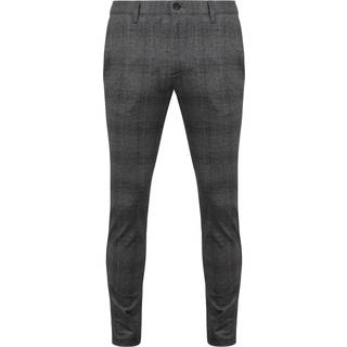 Alberto Herren Hosen grau kariert Slim Fit