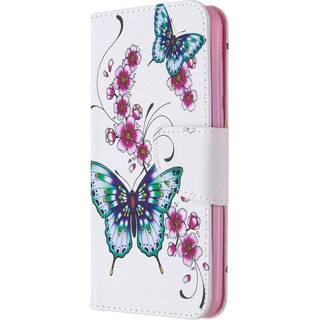 Huawei Y5p Riflet Læder Cover m. Kortholder - Sommerfugl