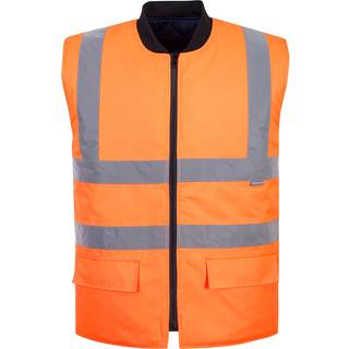 Hi-Vis Vendbar bodyvarmer RIS - Orange (Størrelse: S)