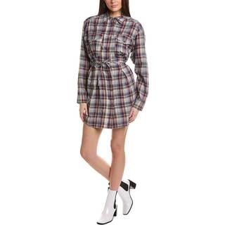 Marant Etoile Liliane checked flannel minidress - blue - M
