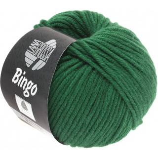 Lana Grossa Bingo 174 Gran Indhold:100% ren ny, ekstrafin merinould Vægt/Længde: 50 g = ca. 80 meter Anbefalede pinde: 4.5-5.5 mm Strikkefasthed: 10 x 10 cm = 16 m x 23 p Vask:Finvask 30º/ Tørres fladt.