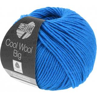 Lana Grossa Cool Wool Big 992 Blækblå Indhold:100% ren ny, ekstrafin merinould Vægt/Længde: 50 g = ca. 120 meter Anbefalede pinde: 3.50-4.00 mm Strikkefasthed: 10 x 10 cm = 19 m x 26 p Vask:Finvask 30º/ Tørres fladt.