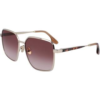 Victoria Beckham Kvinde VB234S 702 Solbriller Metal Guld Brun Geometrisk Fotokromatisk