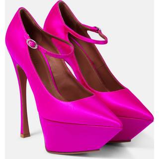 Amina Muaddi Yigit satin platform pumps - pink - EU 38.5