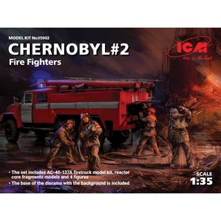 Chernobyl2. Fire Fighters(AC-40-137A firetruck&4figur&diora base w.backgrou
