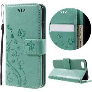 iPhone 7/8/SE (2020)/SE (2022) Butterfly Series Flip Cover med Pung - Cyan