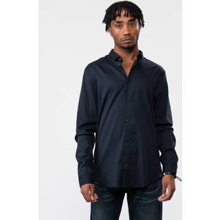 Armani Exchangetil mænd. 8NZC49ZNYXZ1510 Klassisk marineblå skjorte (M), Casual, Lange ærmer, Lyocell