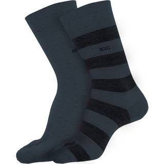 BOSS 2-pak RS Block CC Socks - Black/Blue - Str 39/42 * Kampagne *